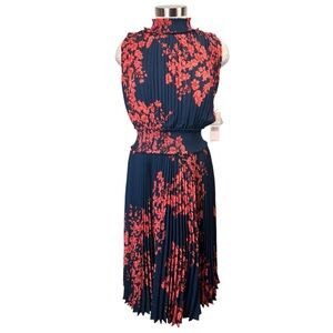 Nanette Lepore Navy/Coral‎ Print Dress Size 8